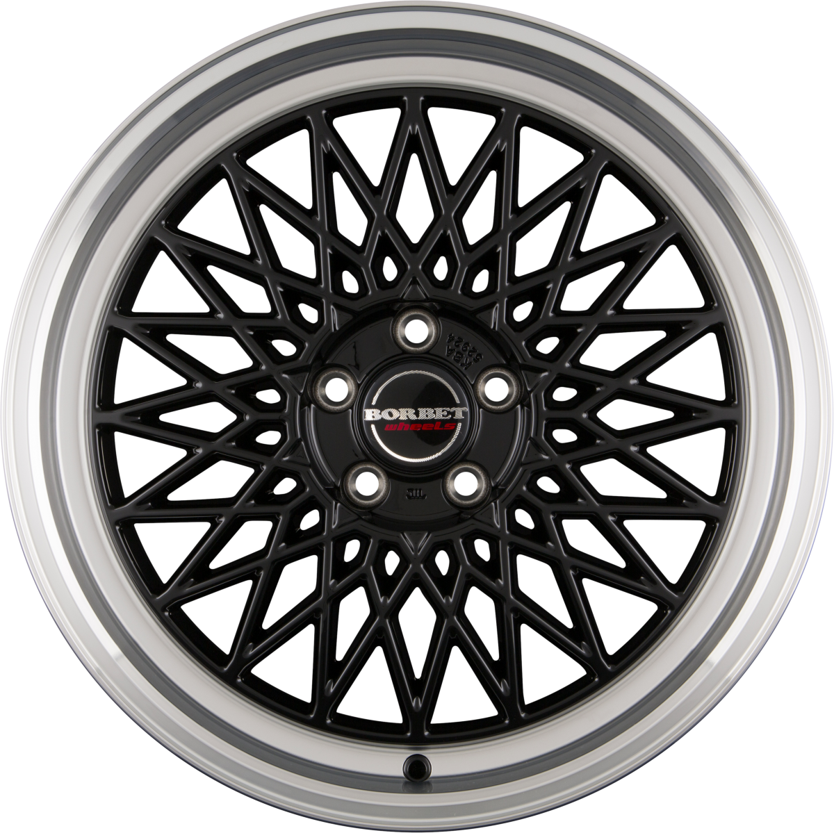 Borbet B black rim polished Alufelge 8x17 Zoll ET35 LK 5x114.3 ML72.5 – Bild 6