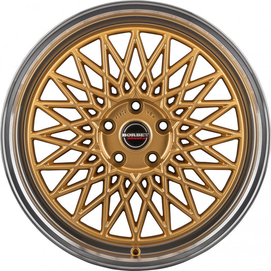 Borbet B gold rim polished 8.5x19 ET45 - LK5/112 ML66.5