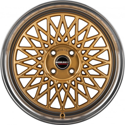Borbet B gold rim polished 8.5x19 ET45 - LK5/112 ML66.5