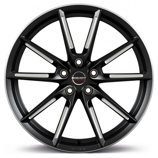 Borbet LX black matt spoke rim polished 8.5x20 ET30 - LK5/112 ML66.5