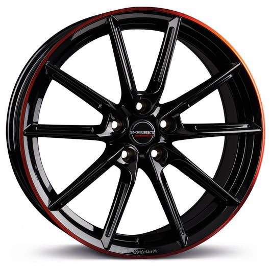 Borbet LX black glossy rim red Alufelge 8.5x20 Zoll ET45 LK 5x112 ML57.1