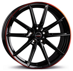 Borbet LX black glossy rim red Alufelge 8.5x20 Zoll ET45 LK 5x112 ML57.1