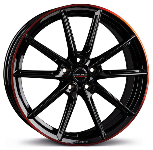 Borbet LX black glossy rim red 8.5x20 ET45 - LK5/112 ML57.1