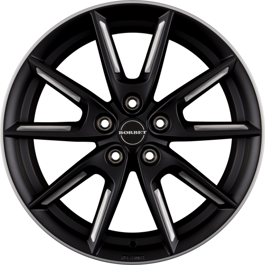 Borbet LX18 black matt silver spoke rim Alufelge 8x18 Zoll ET40 LK 5x112 ML66.6
