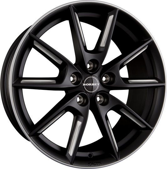 Borbet LX18 black matt silver spoke rim Alufelge 8x18 Zoll ET40 LK 5x112 ML66.6 – Bild 2