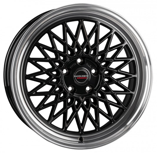 Borbet B black rim polished 8x18 ET45 - LK5/112 ML66.5