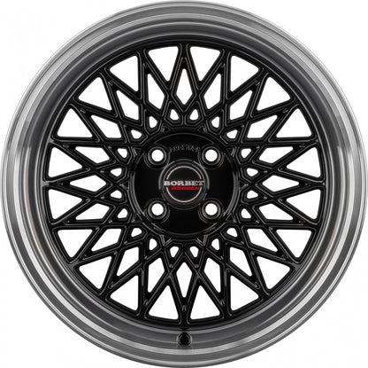 Borbet B black rim polished 8x18 ET40 - LK5/108 ML72.5