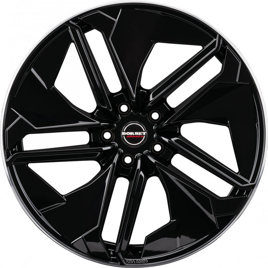 Borbet TX black rim polished glossy 9x21 ET45 - LK5/120 ML72.5