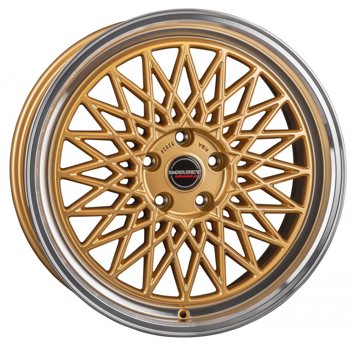 Borbet B gold rim polished 7x17 ET30 - LK4/100 ML64