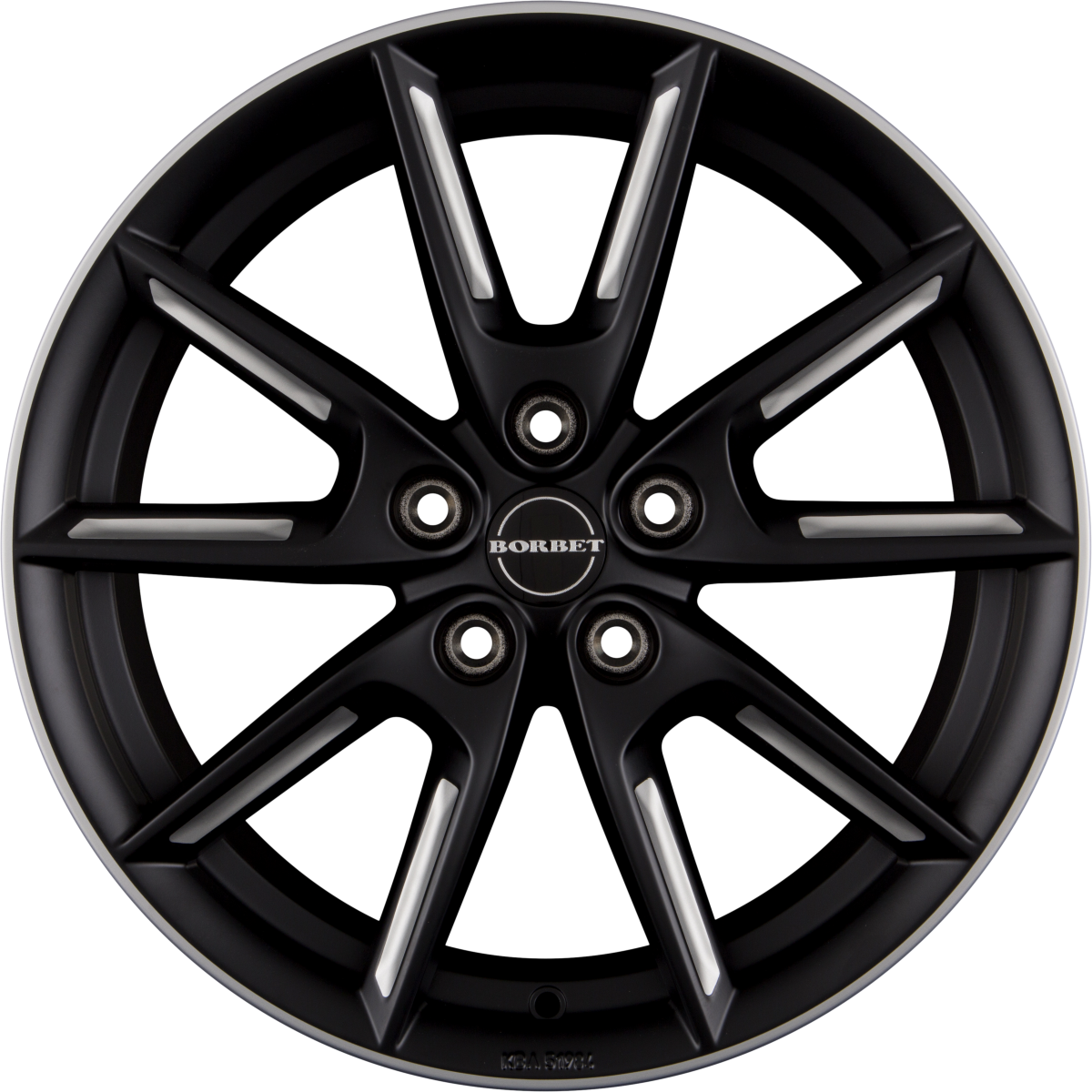 Borbet LX Black Matt Silver Spoke Rim Alufelge 8x18 Zoll ET48 LK 5x112 ML66.6 – Bild 2