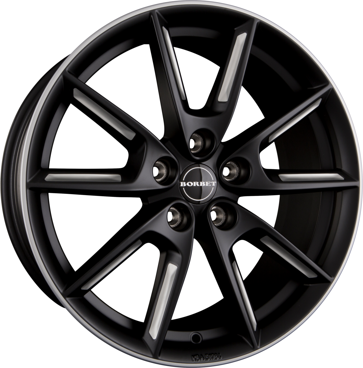 Borbet LX Black Matt Silver Spoke Rim Alufelge 8x18 Zoll ET48 LK 5x112 ML66.6 – Bild 3