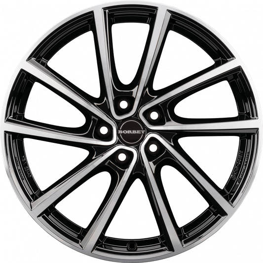 Borbet V black polished glossy 7x19 ET34 - LK5/112 ML66.5