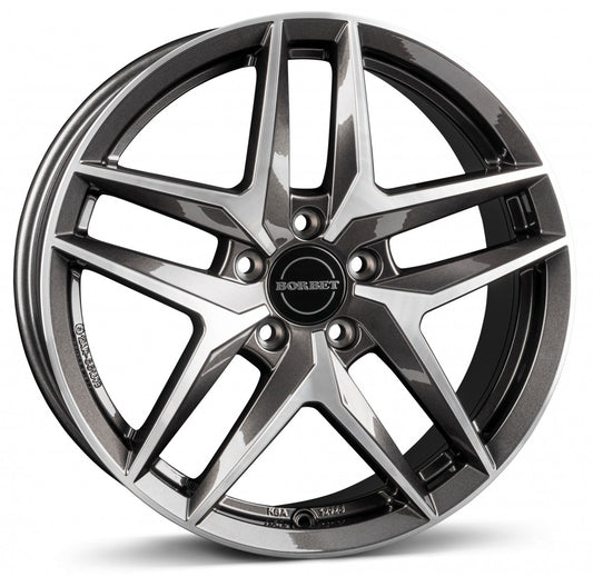 Borbet Z mistral anthracite glossy polished 8.5x20 ET30 - LK5/112 ML66.5