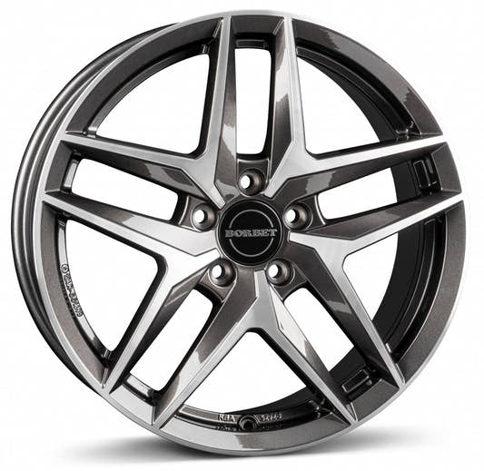 Borbet Z mistral anthracite glossy polished 7.5x18 ET44 - LK5/112 ML66.6