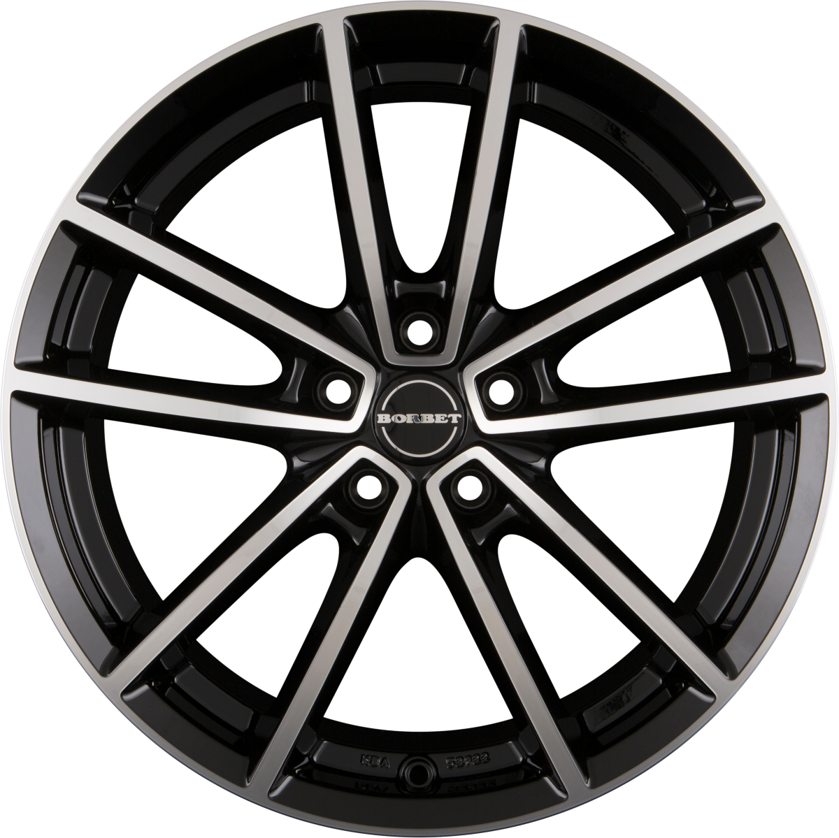 Borbet W black polished glossy Alufelge 8x19 Zoll ET35 LK 5x112 ML66.7 – Bild 5