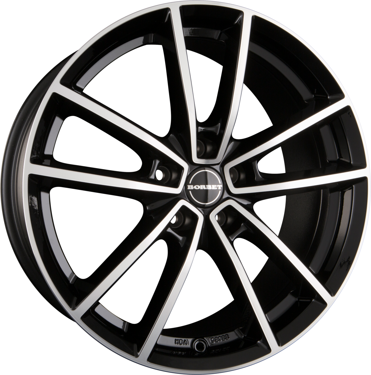 Borbet W black polished glossy Alufelge 8x19 Zoll ET35 LK 5x112 ML66.7 – Bild 6