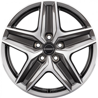 Borbet CWZ mistral anthracite glossy polished 7.5x18 ET48 - LK5/112 ML66.5