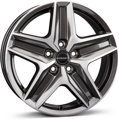 Borbet CWZ mistral anthracite glossy polished 7.5x18 ET53 - LK5/130 ML78.1