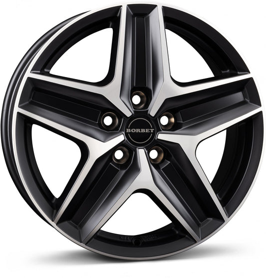 Borbet CWZ black polished matt 7.5x18 ET53 - LK5/118 ML71.1