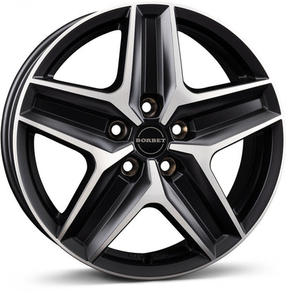 Borbet CWZ black polished matt 7.5x18 ET53 - LK5/130 ML78.1