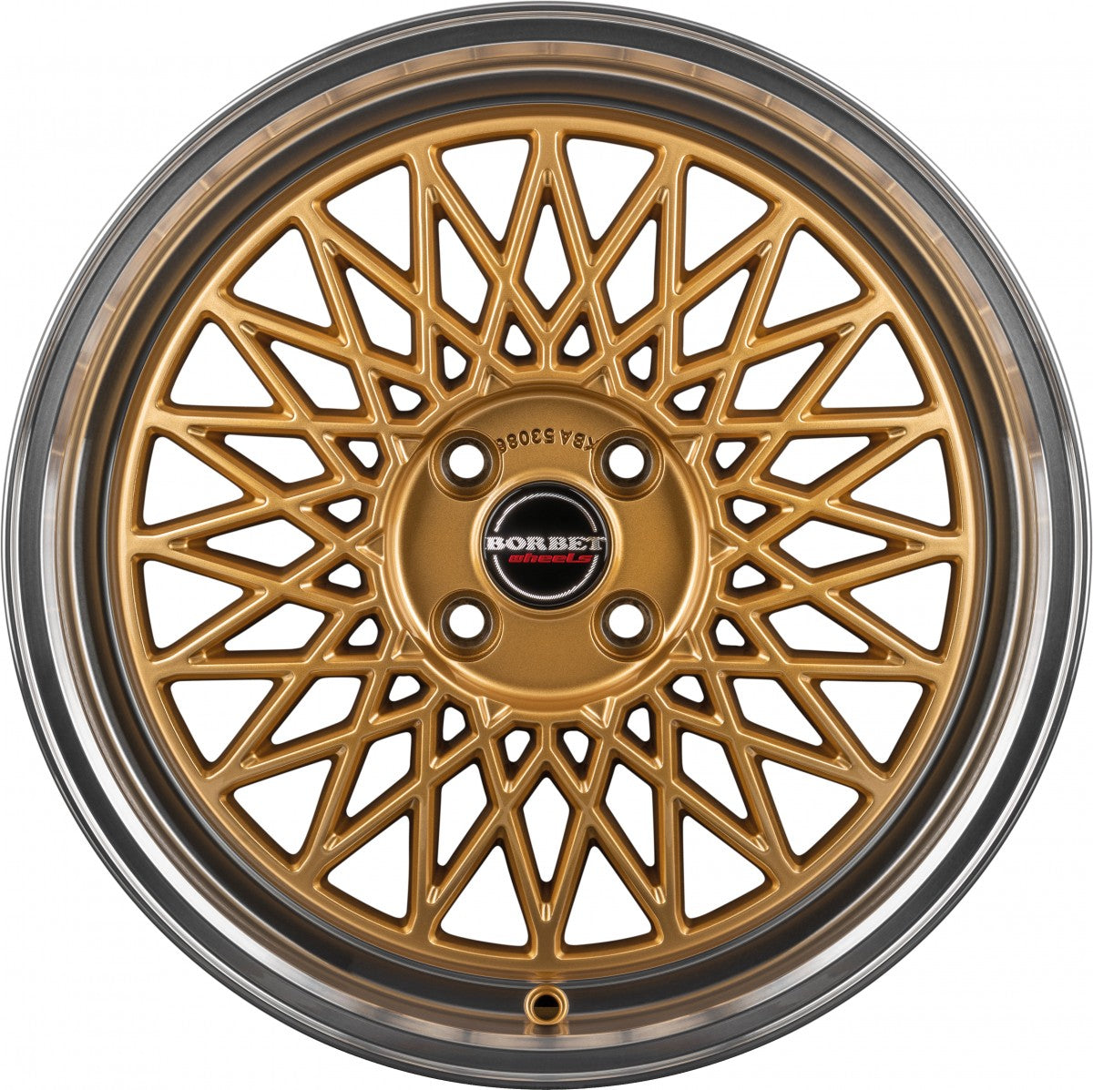 Borbet B gold rim polished 7x17 ET25 - LK4/100 ML64