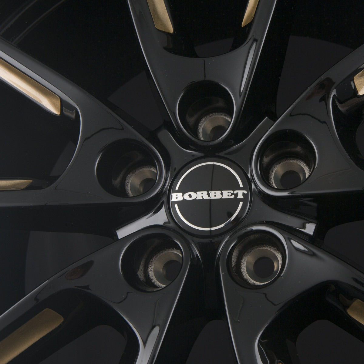 Borbet LX Black Glossy Gold Spoke Rim Alufelge 8x18 Zoll ET40 LK 5x114.3 ML72.5 – Bild 6