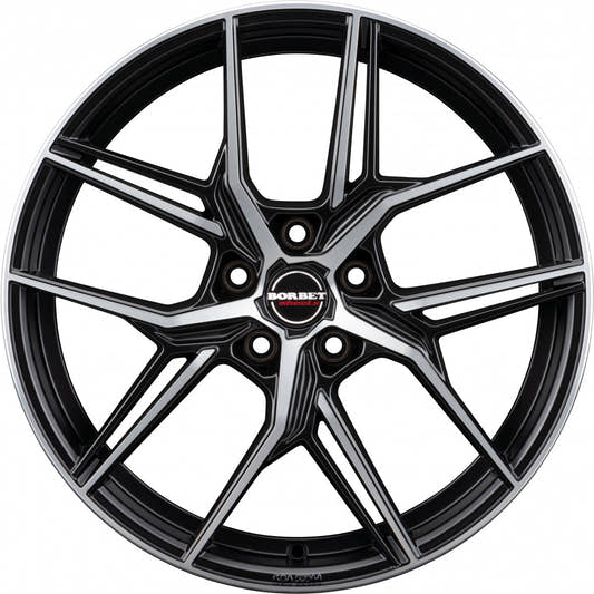 Borbet QX black polished matt 8x19 ET53 - LK5/114.3 ML72.5