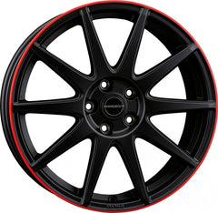 Borbet GTX black matt rim red Alufelge 8x19 Zoll ET50 LK 5x114.3 ML72.5