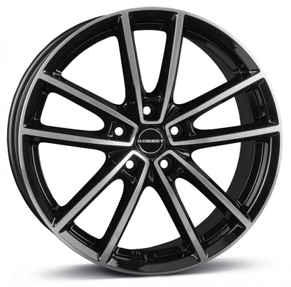 Borbet W black polished glossy Alufelge 8.5x21 Zoll ET45 LK 5x108 ML72.5