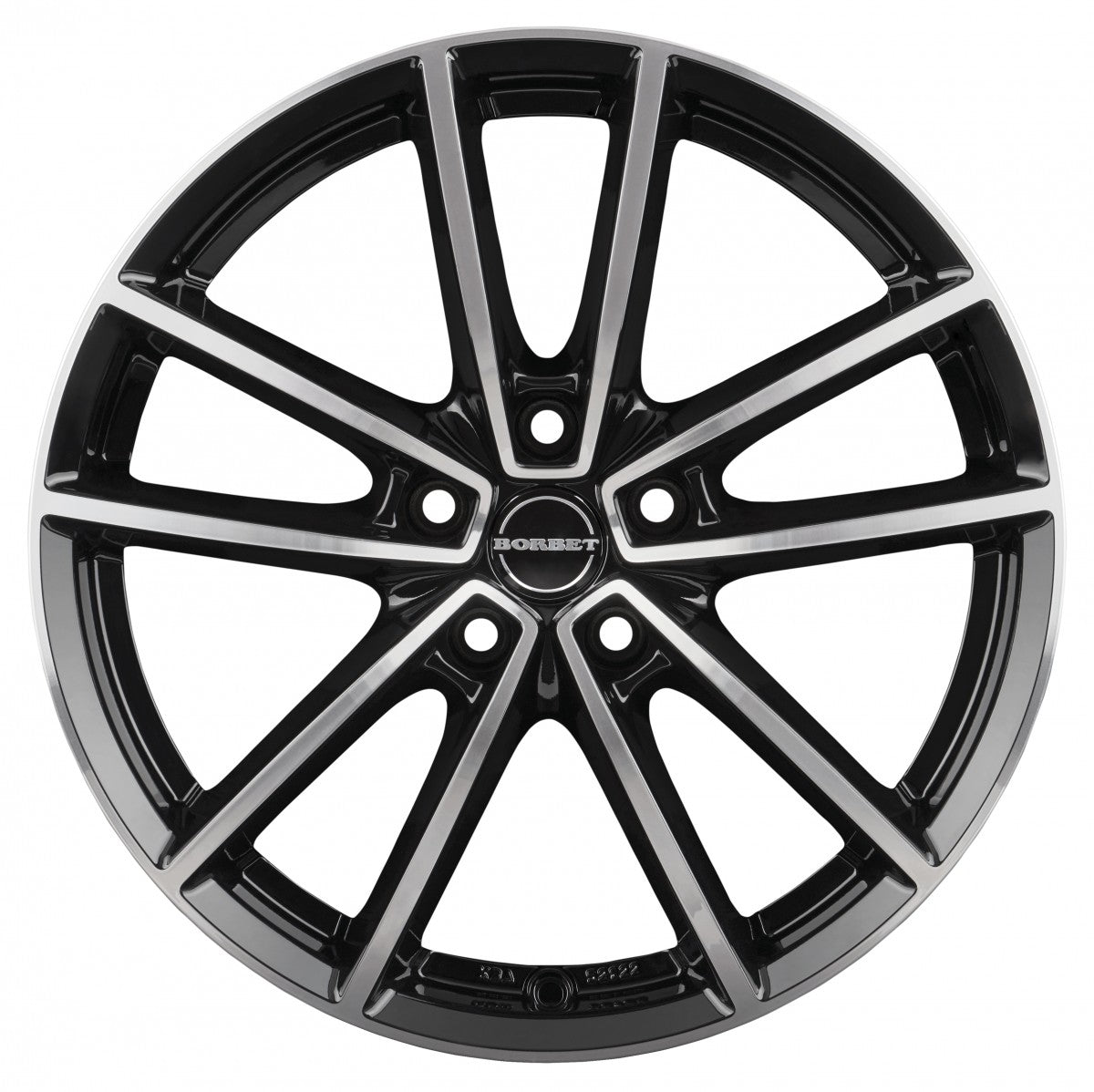 Borbet W black polished glossy Alufelge 8.5x21 Zoll ET45 LK 5x108 ML72.5 – Bild 2