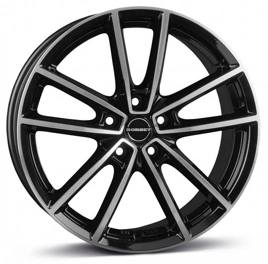Borbet W black polished glossy 8.5x21 ET35 - LK5/112 ML66.6