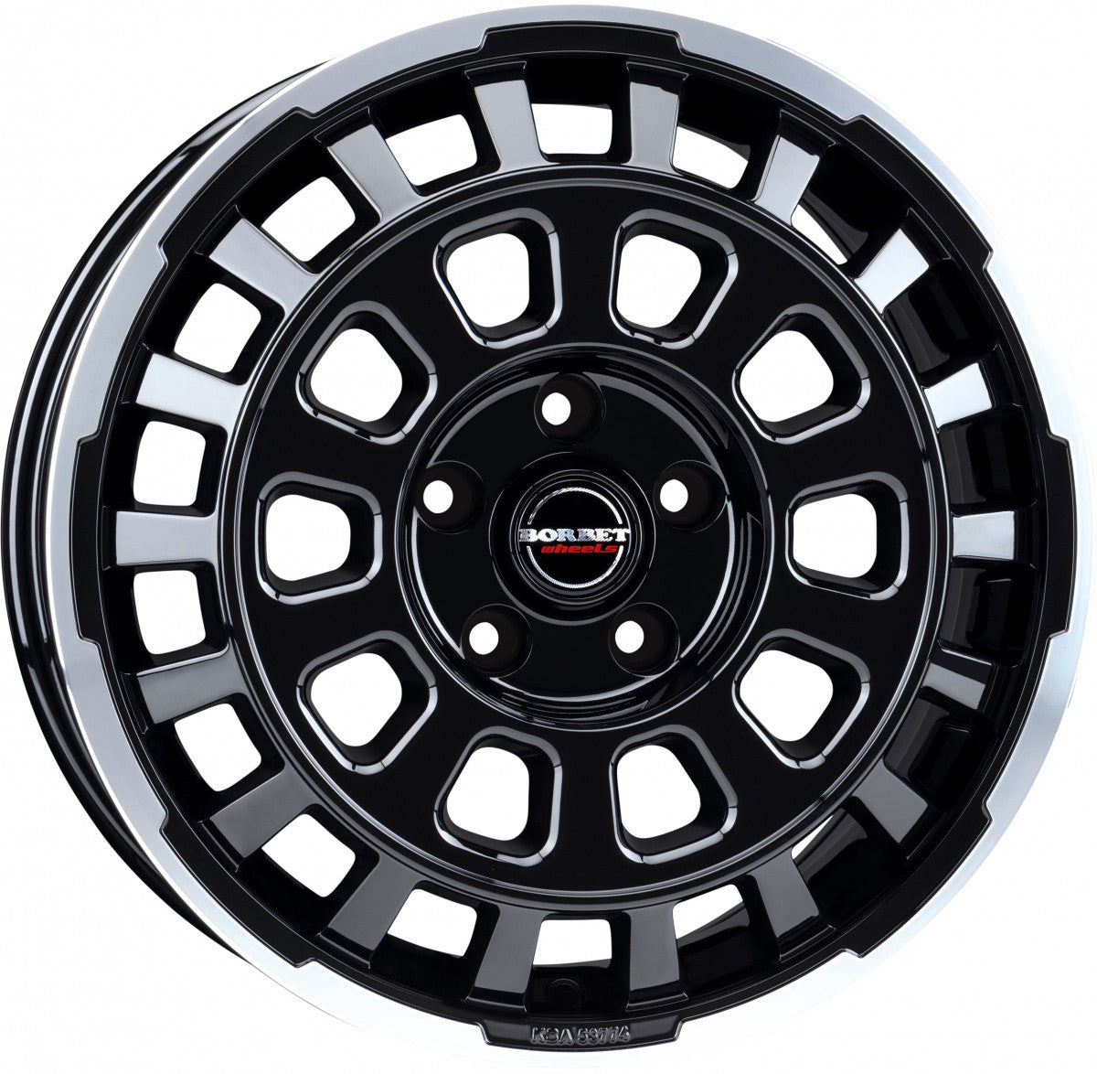 Borbet CW7 black rim polished glossy 7.5x18 ET53 - LK5/118 ML71.1