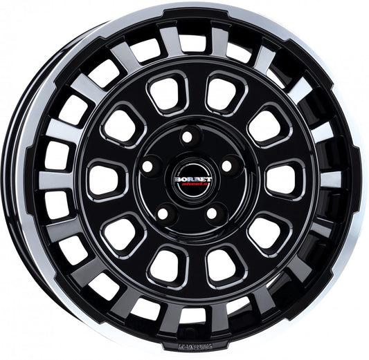 Borbet CW7 black rim polished glossy 7.5x18 ET53 - LK5/118 ML71.1
