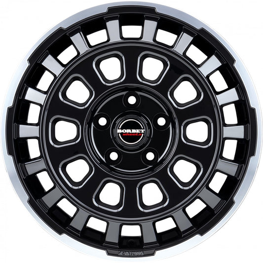 Borbet CW7 black rim polished glossy 7.5x18 ET53 - LK5/118 ML71.1
