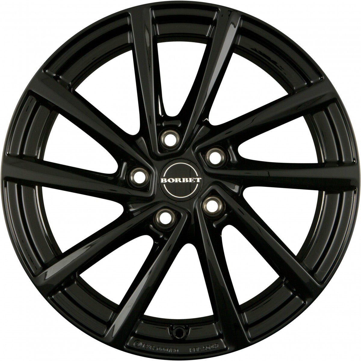 Borbet V black glossy Alufelge 7x18 Zoll ET40 LK 5x114.3 ML66.1 – Bild 2
