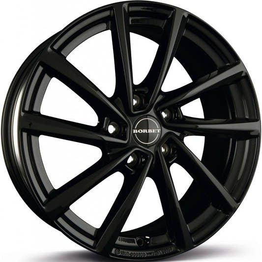 Borbet V black glossy 7x18 ET38 - LK5/114.3 ML67.1