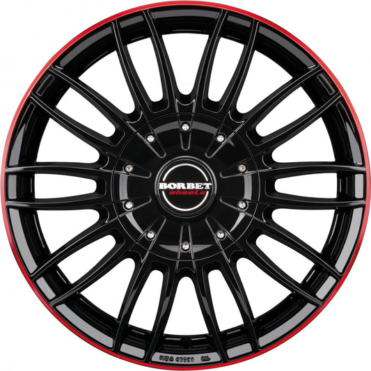 Borbet CW3 black glossy red ring 7.5x18 ET50 - LK6/139.7 ML92.4
