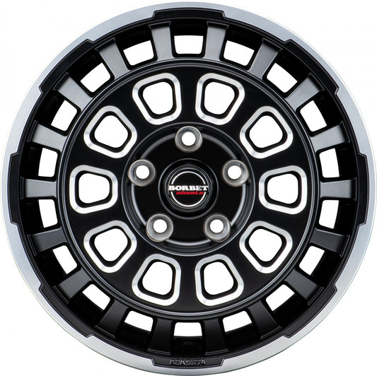 Borbet CW7 black rim window polished matt 8x18 ET55 - LK6/139.7 ML93.1