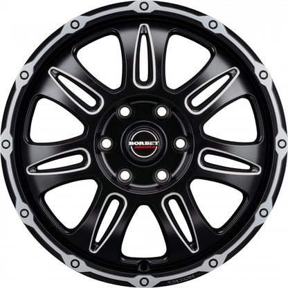Borbet CW8 black rim window polished matt 8x18 ET35 - LK6/139.7 ML106.1