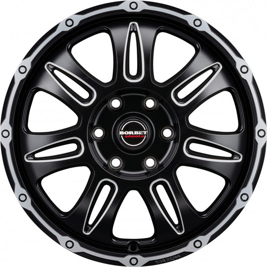 Borbet CW8 black rim window polished matt 8x18 ET35 - LK6/139.7 ML106.1