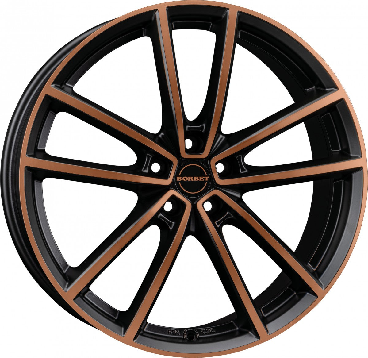 Borbet W black copper polished matt Alufelge 8x19 Zoll ET48 LK 5x112 ML72.5