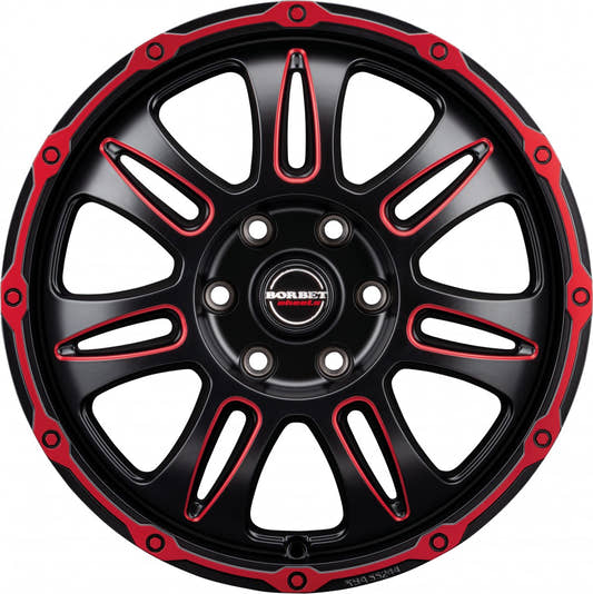 Borbet CW8 red rim window polished matt 8x18 ET50 - LK5/118 ML71.1