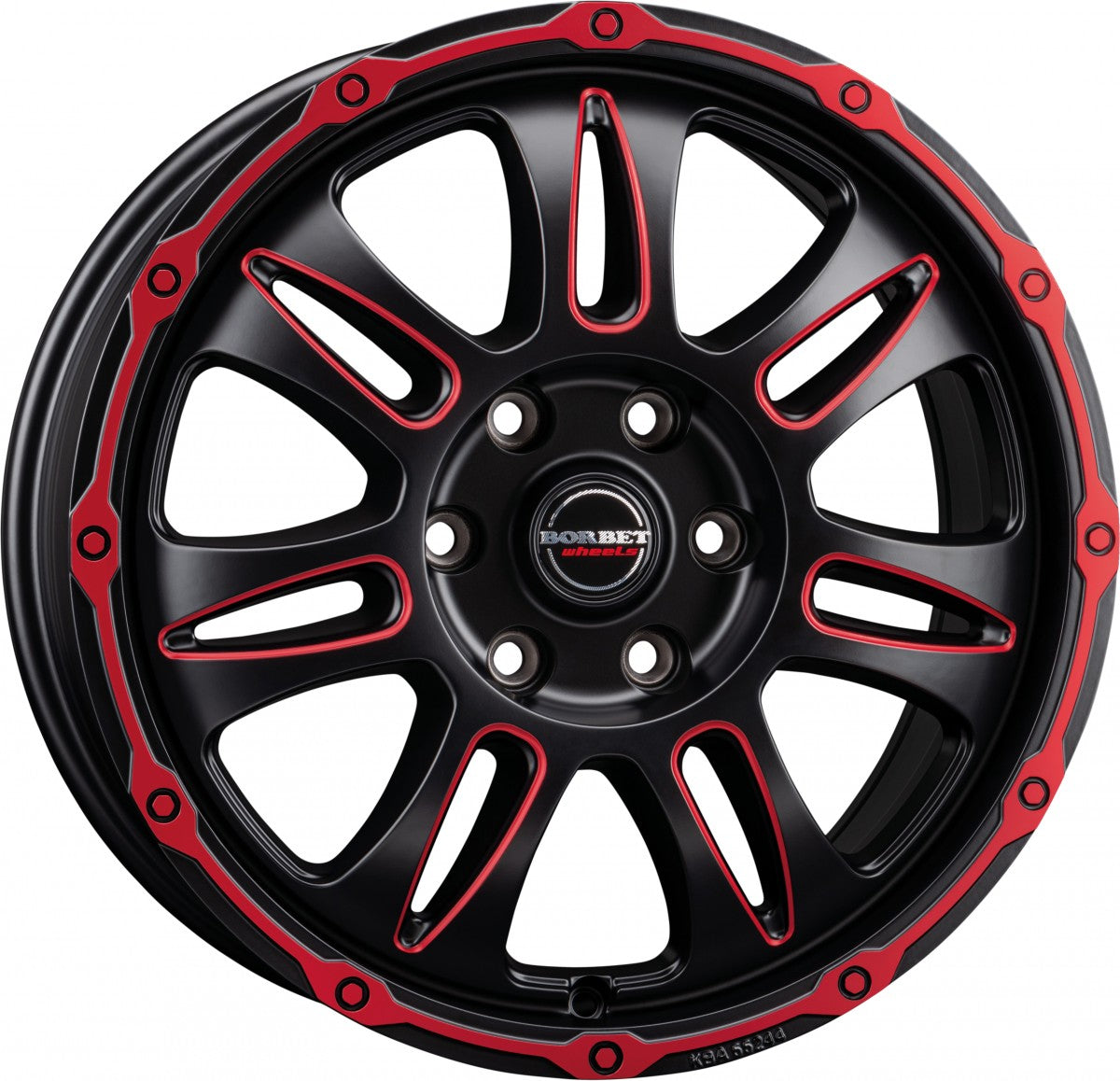 Borbet CW8 red rim window polished matt Alufelge 8x18 Zoll ET45 LK 5x120 ML65.1