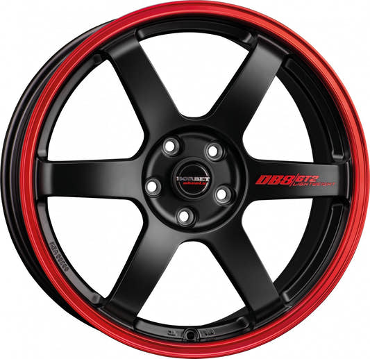 Borbet DB8GT2 black matt rim red 8.5x18 ET40 - LK5/114.3 ML72.5