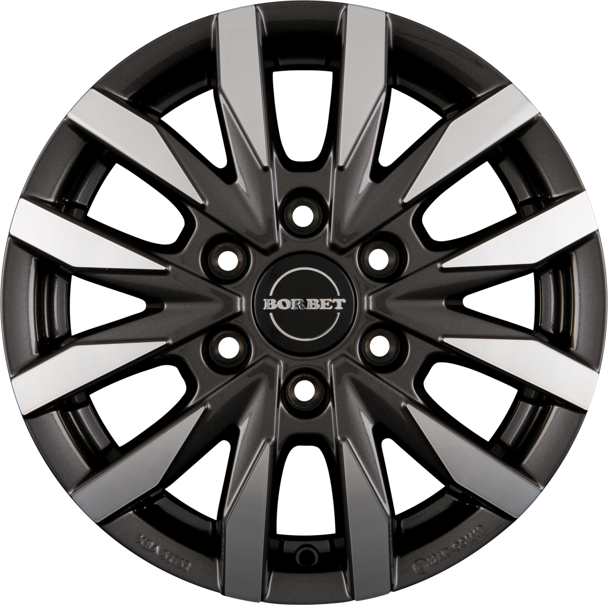Borbet CW6 mistral anthracite glossy polished Alufelge 6.5x17 Zoll ET50 LK 6x120 ML74.6 – Bild 5
