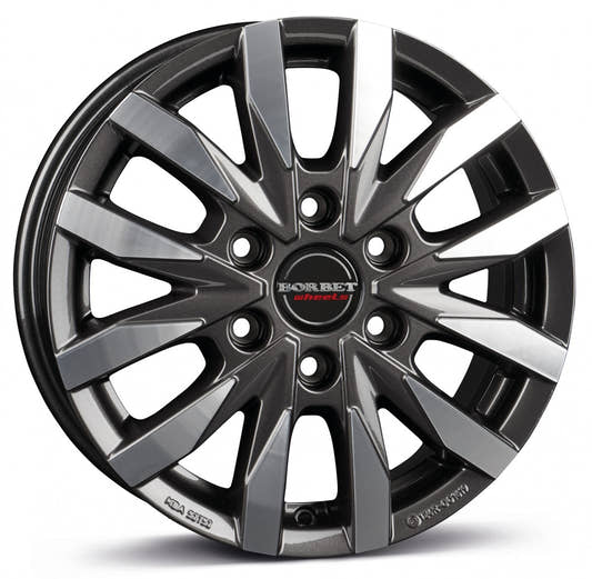 Borbet CW6 mistral anthracite glossy polished 6.5x17 ET50 - LK6/120 ML74.6