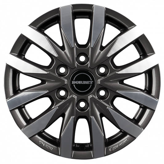 Borbet CW6 mistral anthracite glossy polished 6.5x17 ET50 - LK6/120 ML74.6