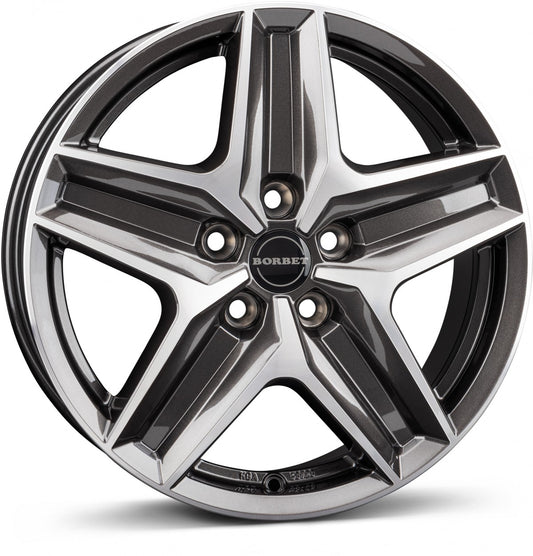 Borbet CWZ mistral anthracite glossy polished 6x17 ET30 - LK5/112 ML66.5
