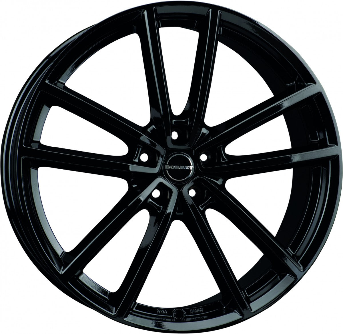 Borbet W black glossy Alufelge 7x17 Zoll ET45 LK 5x114.3 ML72.5