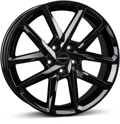 Borbet N black glossy Alufelge 7.5x17 Zoll ET40 LK 5x112 ML72.5